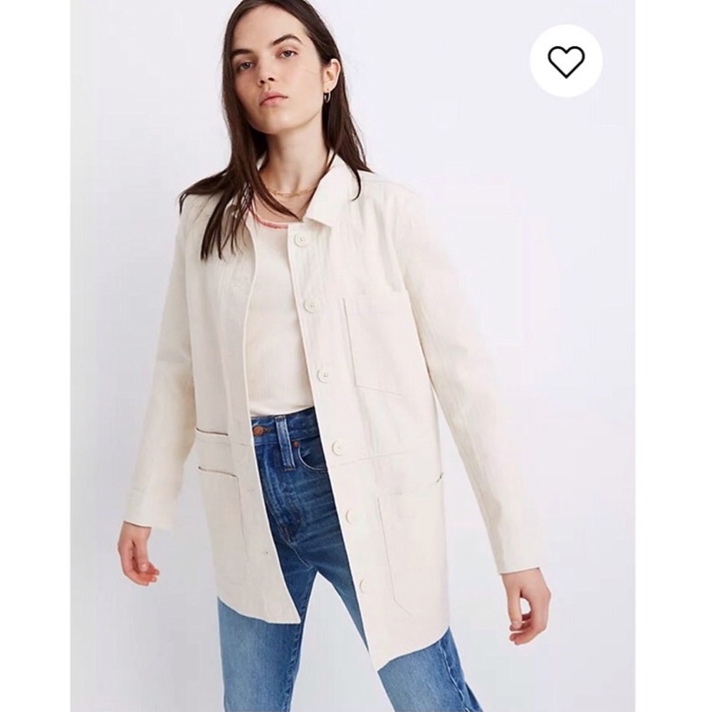 Madewell Becker Oversized Chore Coat - Cream